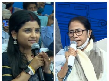 মধ্যমগ্রামের প্রশাসনিক বৈঠকে অদিতি মুন্সি ও মমতা বন্দ্যোপাধ্যাায়৷ 