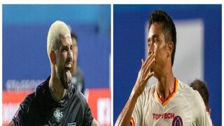 গোলের পর সেলিব্রেশন ওড়িশার
আরিদায়ির এবং ইস্টবেঙ্গলের 
হাওকিপের