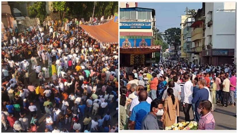 এরপর একডালিয়া এভারগ্রিন ক্লাবের সামনে নিয়ে আসা হয় সুব্রত মুখোপাধ্যায়ের দেহ। এই ক্লাব এবং ক্লাবের পুজোর সঙ্গে অবিচ্ছেদ্যভাবে জড়িয়ে গিয়েছে সুব্রত মুখোপাধ্যায়ের নাম। তাঁকে শেষ শ্রদ্ধা জানাতে প্রচুর মানুষ ওই ক্লাবের সামনে দাঁড়িয়ে ছিলেন ভিড় করে। সুব্রতহীন একডালিয়া যেন অন্ধকার নেমে এসেছে। ভিড় করে আসা এলাকার মানুষ লাইন দিয়ে দাঁড়িয়ে শ্রদ্ধা জানান প্রিয় নেতাকে।