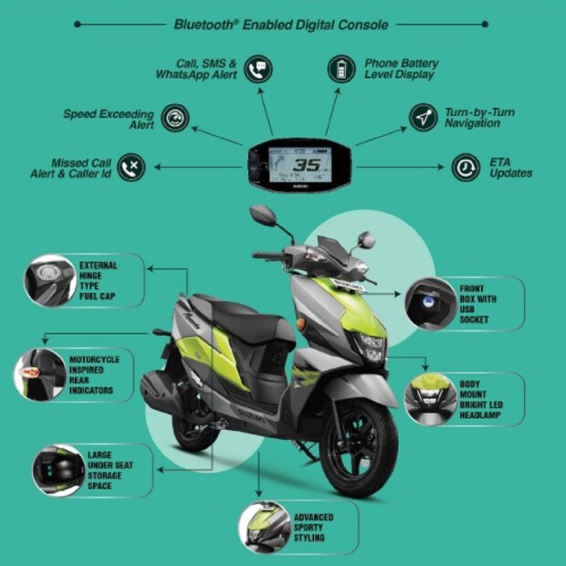 TVS-এর NTorq-এর সঙ্গে ডিজাইনে বেশ মিল রয়েছে Suzuki Avenis 125-এর। মোটো স্কুটারের আদলে এই স্কুটির ডিজাইন করেছে সুজুকি। স্পোর্টি লুক অল্পবয়সীদের বেশ পছন্দ হতে পারে।