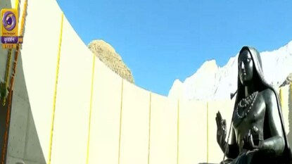 New statue of adi shanka unveiled in Kedarnath by PM Narendra Modi- Photo Doordarshan/Video grab New statue of adi shanka unveiled in Kedarnath by PM Narendra Modi- Photo Doordarshan/Video grab