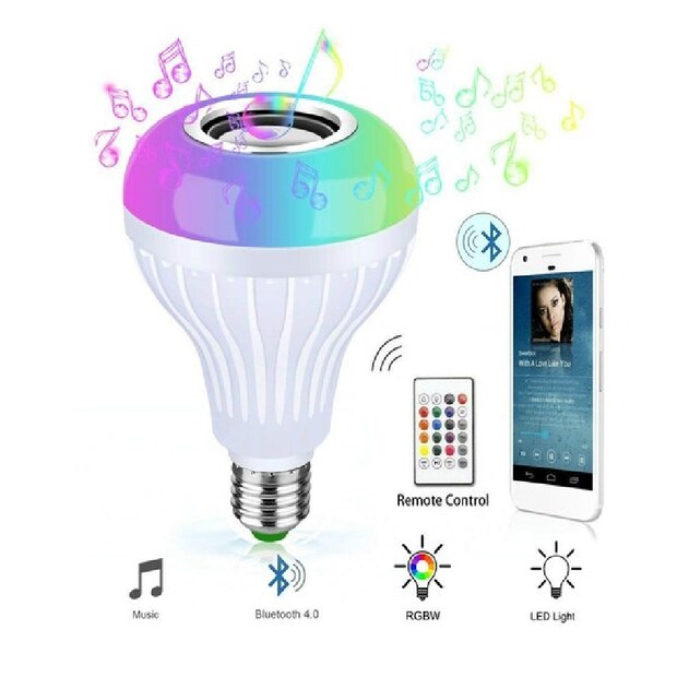 GS E-Com LED Bulb With Smart Bluetooth Speaker - আধুনিক এই লাইটে রয়েছে ব্লুটুথ স্পিকার। এটি ফোন এবং ট্যাবলেটের সঙ্গে পেয়ার করা যাবে। এর সাহায্যে নিজেদের পছন্দ অনুযায়ী মিউজিক শোনা যাবে। এই লাইটে রিমোট কন্ট্রোলের সুবিধাও রয়েছে।