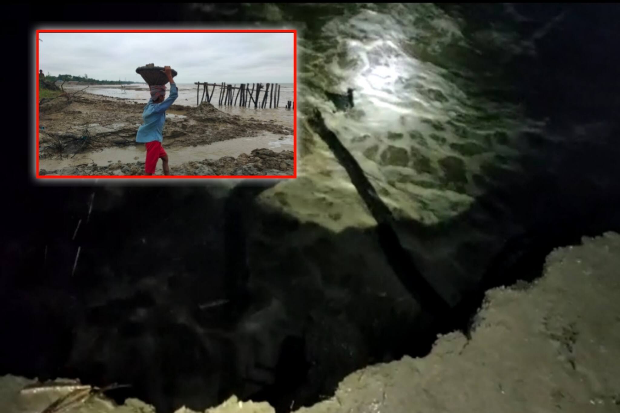 South 24 Parganas: ভেঙেছে নদীর বাঁধ, রাত জেগে বাঁধ মেরামতিতে হাত স্থানীয়দের