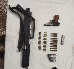 দুষ্কৃতীদের কাছে থেকে উদ্ধার হওয়া অস্ত্রগুলি।