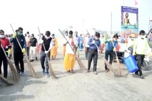২০২২ এর গঙ্গাসাগর মেলা 'প্লাস্টিক মুক্ত' করার উদ্যোগে প্রচার অভিযান।