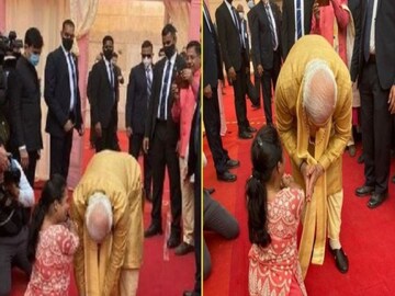 দিব্যাঙ্গ মহিলাকে প্রধানমন্ত্রীর প্রণাম