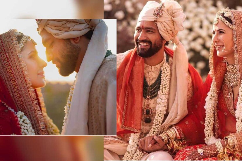 ক্যাটরিনার পরনে ছিল টুকটুকে লাল লেহেঙ্গা ও চোলি। সঙ্গে গা ভর্তি গয়না। ভিকির পরনে বেজ রঙের শেরওয়ানি। আর তার সঙ্গে গলায় ভারী গয়না। একসঙ্গে বেশ কিছু ছবি পোস্ট করেন ভি-ক্যাট। অবশেষে যেন নেটিজেনের প্রতীক্ষার অবসান হল।