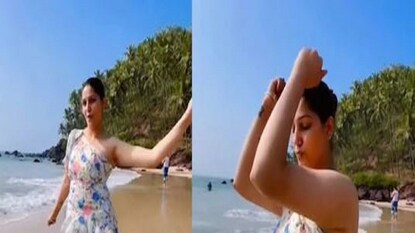 Viral Video: Sapna Chowdhary beach dance video in hot western dress goes viral- Photo-Instagram/Video Grab Viral Video: Sapna Chowdhary beach dance video in hot western dress goes viral- Photo-Instagram/Video Grab