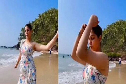 Viral Video: Sapna Chowdhary beach dance video in hot western dress goes viral- Photo-Instagram/Video Grab
