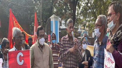 25 left organistion is protesting against Deucha Panchami project in Birbhum 25 left organistion is protesting against Deucha Panchami project in Birbhum