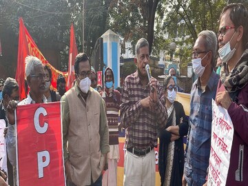 25 left organistion is protesting against Deucha Panchami project in Birbhum