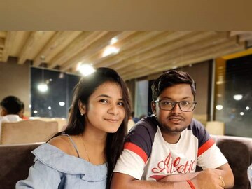 হবু দম্পতি সন্দীপন ও অদিতি।