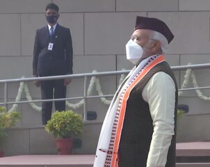প্রজাতন্ত্র দিবসে নরেন্দ্র মোদির সাজ৷ Photo-ANI