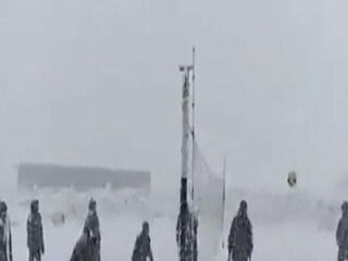 army jawans play volleyball in knee deep snow in viral video netizens amazed