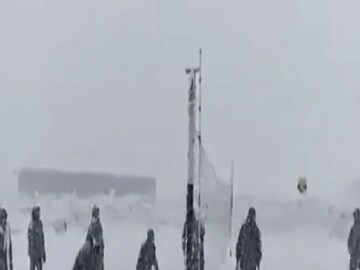 army jawans play volleyball in knee deep snow in viral video netizens amazed