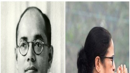 শাঁখ বাজিয়ে শ্রদ্ধা নিবেদন মুখ্যমন্ত্রীর শাঁখ বাজিয়ে শ্রদ্ধা নিবেদন মুখ্যমন্ত্রীর