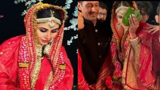 পানপাতায় ঢাকা কনের মুখ! বাঙালি রীতি মেনে ফের বিয়ের পিঁড়িতে মৌনী রায়