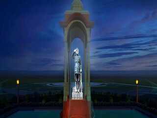 New Delhi, Jan 21 (ANI): A depiction of a hologram statue of Netaji Subhas Chandra Bose that will be installed on 23rd January, at India Gate, in New Delhi on Friday. (ANI photo)