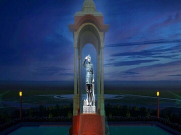 New Delhi, Jan 21 (ANI): A depiction of a hologram statue of Netaji Subhas Chandra Bose that will be installed on 23rd January, at India Gate, in New Delhi on Friday. (ANI photo)