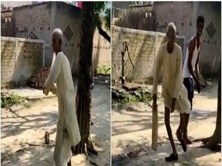 ধুতি পরেই ক্রিকেট খেলে ভাইরাল 'দাদু'