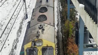 The Kalka-Shimla railway section after the recent spell of fresh snowfall. (Image: Twitter/Ministry of Railways)
