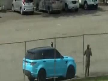 West Indies odean smith on odi debut hit car with powerful six watch Viral video- Photo Courtesy- Twitter/ Video Grab 