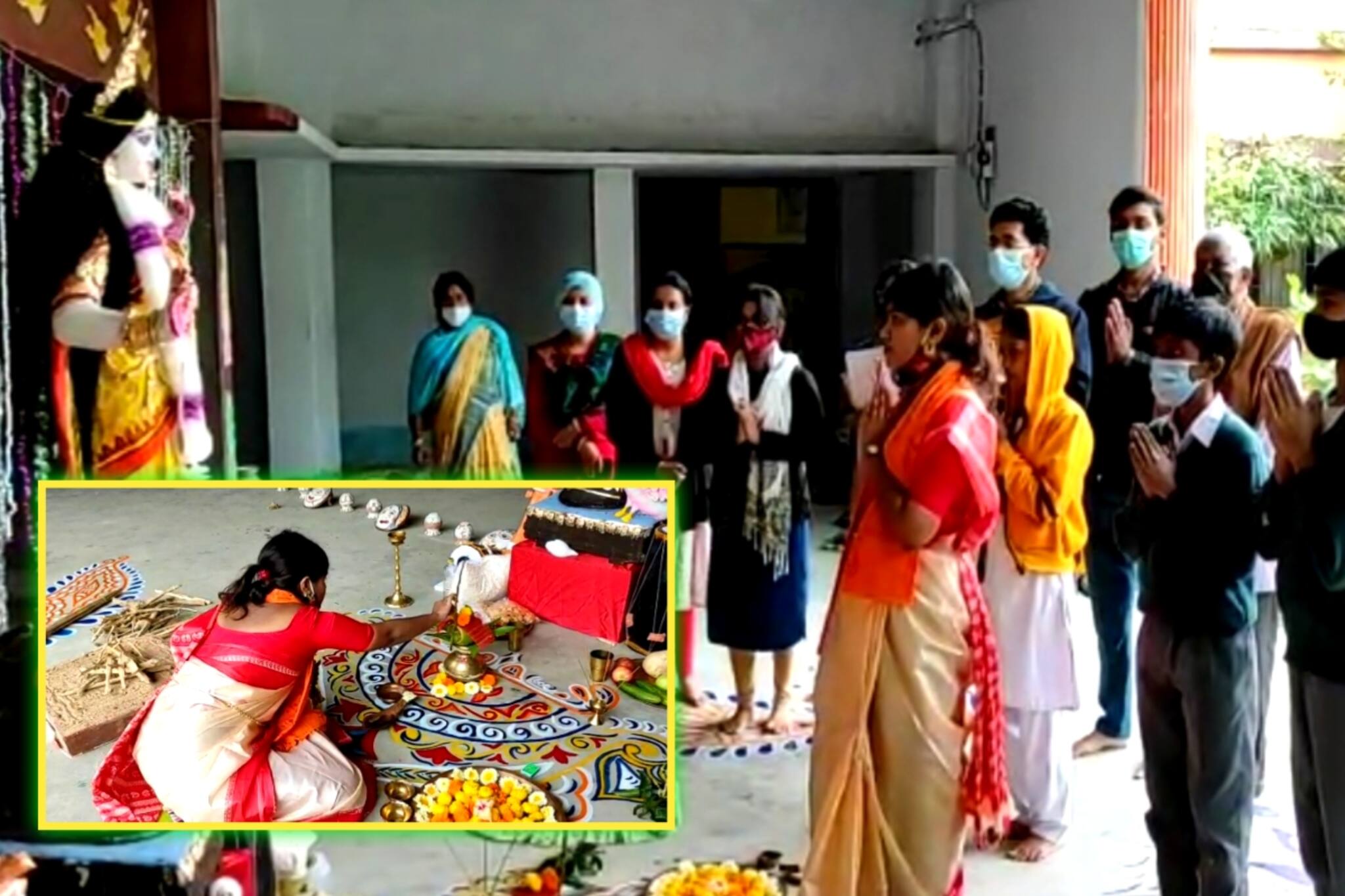 North 24 Parganas News- চিরাচরিত ছক ভেঙে ছাত্রীকে পুরোহিতের আসনে বসিয়ে সরস্বতী পুজো স্কুলের