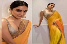 ডিপনেক ব্লাউজে স্পষ্ট বক্ষবিভাজিকা, ফিনফিনে শাড়ি! কিয়ারার রূপে কুপোকাত নেটিজেন
