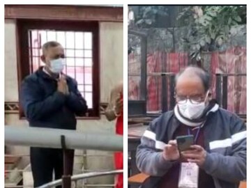 ভোটের সকালে মন্দিরে পুজো গৌতম দেবের৷ মোবাইলে চোখ অশোকের৷ 