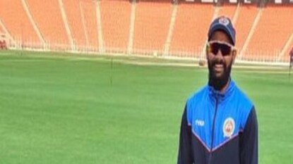 ranji trophy: baroda cricketer vishnu solanki hit century days after losing his daughter- Photo Courtesy- Shishir Hattangadi/ Twitter ranji trophy: baroda cricketer vishnu solanki hit century days after losing his daughter- Photo Courtesy- Shishir Hattangadi/ Twitter