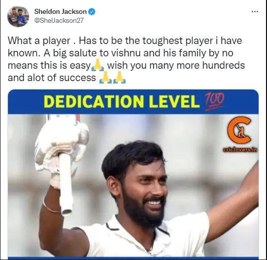 ranji trophy: baroda cricketer vishnu solanki hit century days after losing his daughter- Photo Courtesy- Twitter 