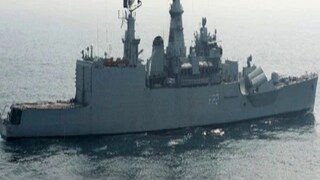 File image of Navy's battleship INS Ganga during an operational demonstration as a pre-cursor to the President's Fleet Review in 2011. AFP