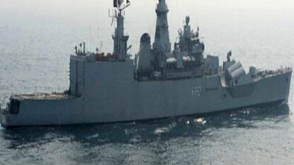 File image of Navy's battleship INS Ganga during an operational demonstration as a pre-cursor to the President's Fleet Review in 2011. AFP File image of Navy's battleship INS Ganga during an operational demonstration as a pre-cursor to the President's Fleet Review in 2011. AFP