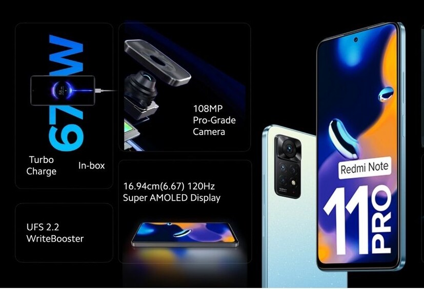 Redmi Note 11 Pro একটি MediaTek Helio G96 SoC দ্বারা চালিত, 8GB পর্যন্ত LPDDR4X RAM এর সাথে যুক্ত। ফোনটির ওজন 202 গ্রাম।