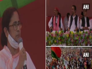 মমতা-অখিলেশের সভা (ছবি: ANI)