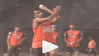 ipl 2022 : watch video srh pacer t natarajan breaks stumps ahead of IPL- Photo Courtesy- IPL/Instagram 