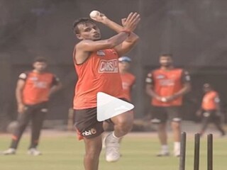 ipl 2022 : watch video srh pacer t natarajan breaks stumps ahead of IPL- Photo Courtesy- IPL/Instagram 