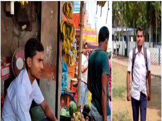 Higher Secondary students selling fruits to survive ad run family 