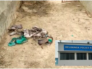 বেলডাঙাতে বোমা বিস্ফোরণের পর এলাকা