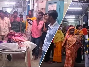 রঘুনাথগঞ্জে মৃত গৃহবধূর পরিবারের সদস্যরা 