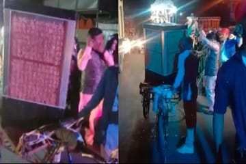 বরযাত্রীদের মাঝে ওটা কী? বিয়ের রাতে সুপারহিট চমক বর-কনের