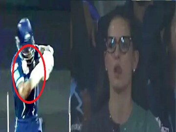 IPL 2022: Umran Malik bouncer hit on Hardik Pandya helmet -Photo Courtesy- Twitter 