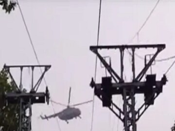 An IAF helicopter has been doing a recce of the accident spot since 5 a.m. on Monday. (Image: Screengrab/News18)