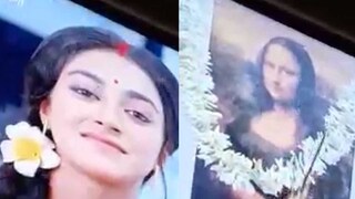 সর্বনাশ! ভিঞ্চির আঁকা মোনালিসার ছবিতে ফুলের মালা, ধূপ? ভিডিও দেখে চোখ কপালে নেটিজেনের 