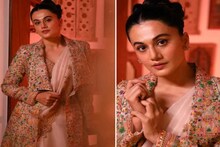 শাড়ির সঙ্গে লম্বা কোট, ন্যুড মেক আপ! তাপসীর সৌন্দর্যে মাতোয়ারা নেট দুনিয়া