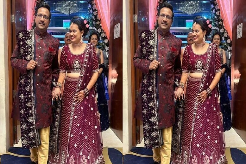 রিসেপশনে টিনা মেরুন রঙের ল্যাহেঙ্গা পরেছেন ৷ তারসঙ্গে অলঙ্কারে বেশ চমৎকার দেখতে লেগেছে ৷  ছবি সৌজন্যে ইনস্টাগ্রাম ৷