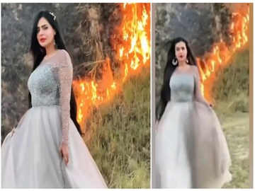 'যেখানে যাই, আগুন লেগে যায়', দাবানলের সামনে দাঁড়িয়ে ভিডিও করে বিতর্কে টিকটকার