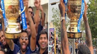 আইপিএল ট্রফি নিয়ে আমেদাবাদের রাস্তায় সেলিব্রেশনে গুজরাত দল