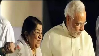 Lata Mangeshkar with PM Modi Lata Mangeshkar with PM Modi
