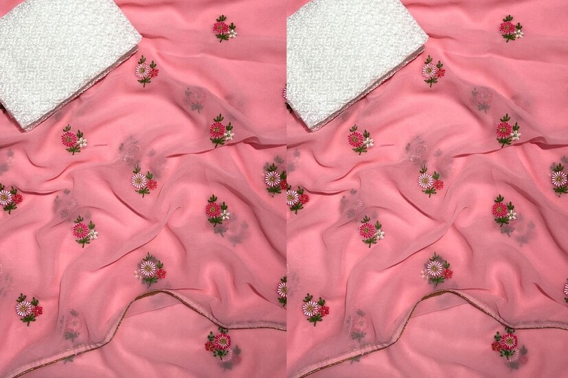লাইটওয়েট জর্জেট শাড়ি (Lightweight Georgette Saree): অনেকেই জর্জেট শাড়ি পছন্দ করেন ৷ কেননা এই শাড়িটি অত্যন্ত হালকা ও ফুলকা দেখতে লাগে ৷ প্রতীকী ছবি ৷